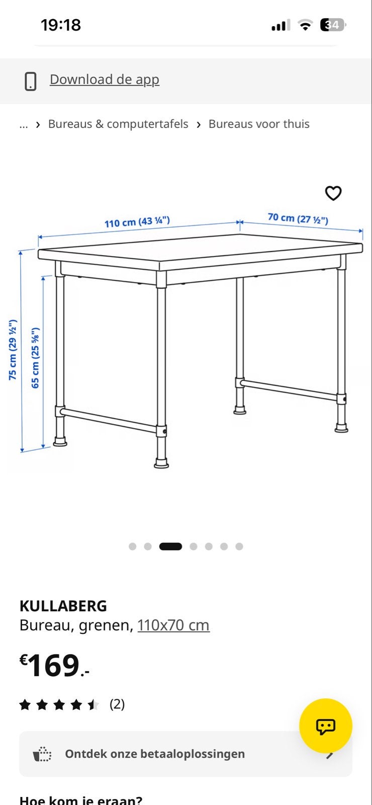 Foto 5 van IKEA Kullaberg bureau met bureaustoel