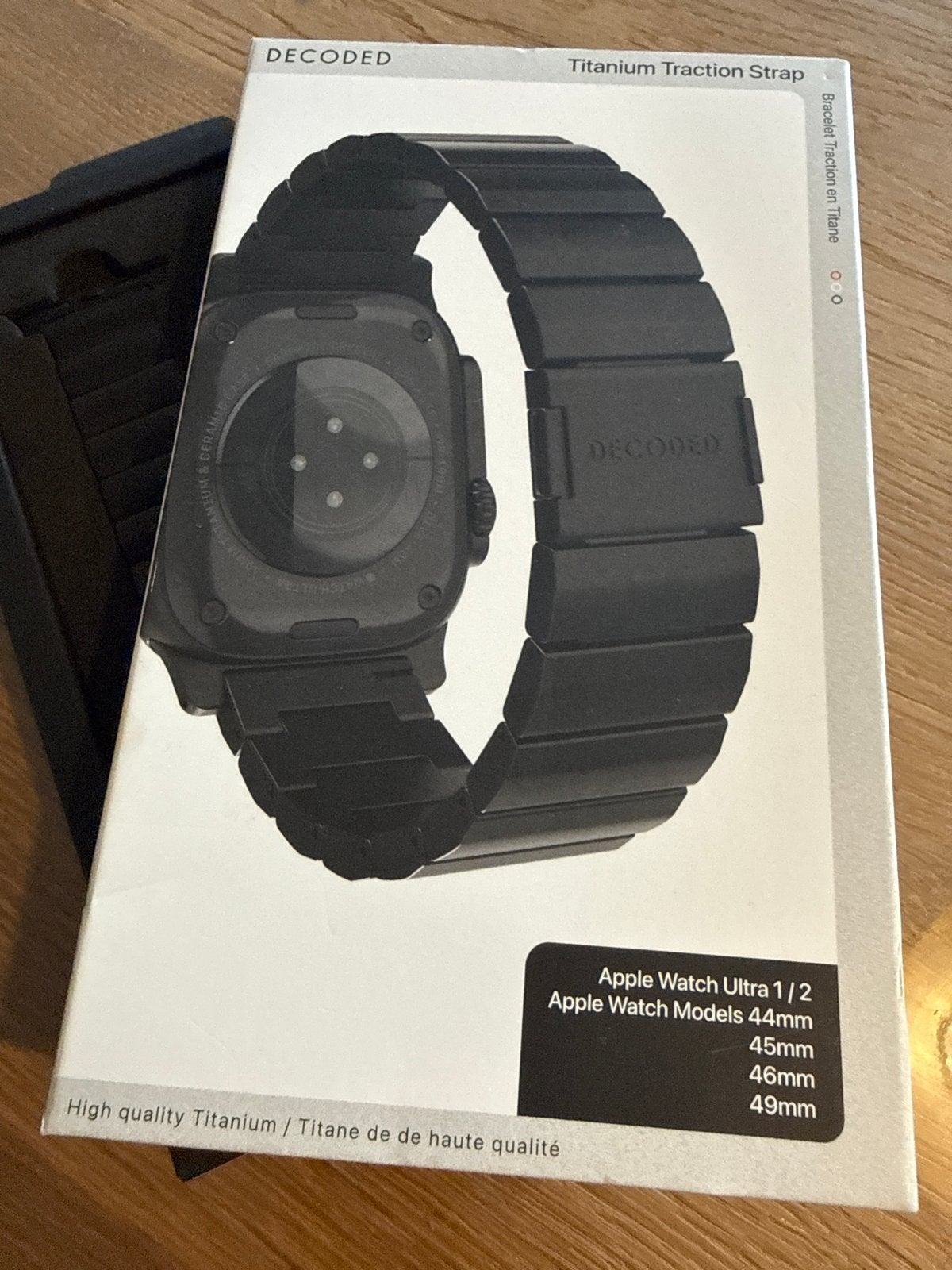 DECODED Titanium Traction Strap voor Apple Watch Ultra 1/2, Ophalen of Verzenden, Zo goed als nieuw, Zwart, IOS