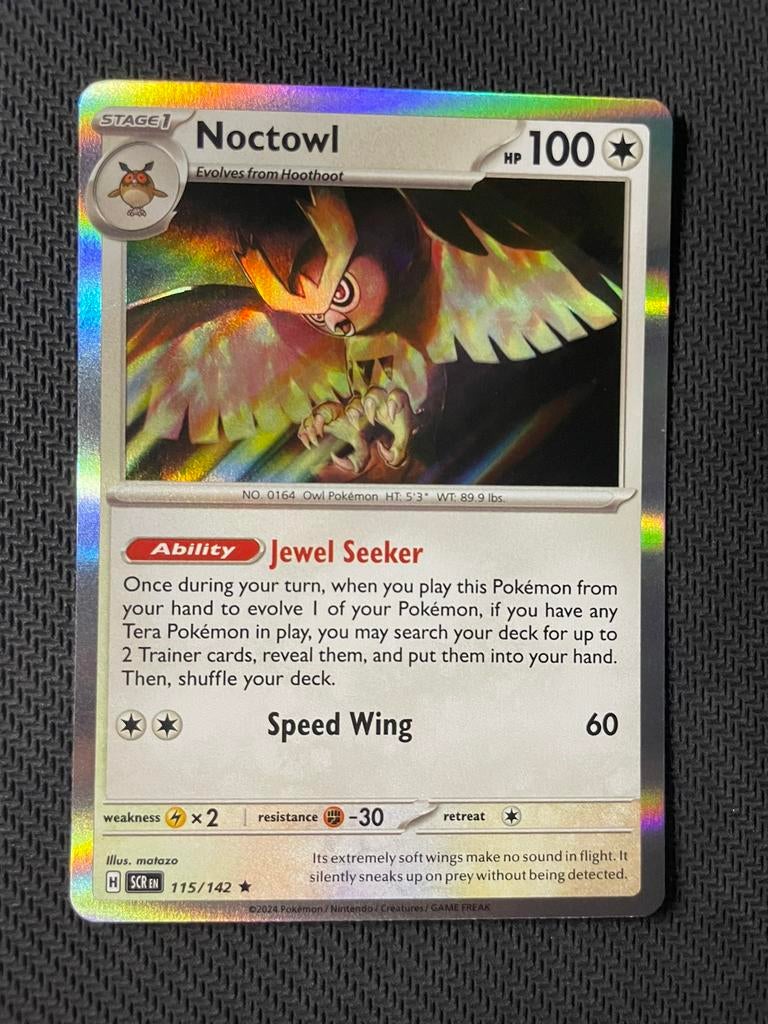 Noctowl 115/142 Rare Holo Stellar Crown Packfresh, Ophalen of Verzenden, Zo goed als nieuw