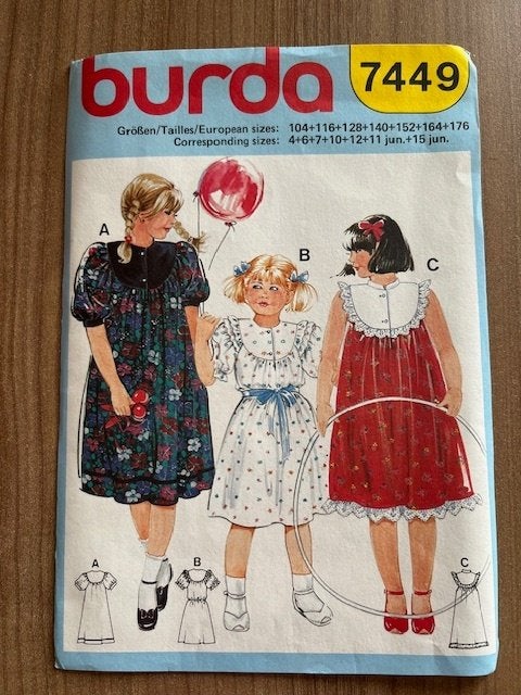 Leuk naaipatroon voor meisjesjurk - Burda 7449, Overige typen, Kind, Zo goed als nieuw, Burda