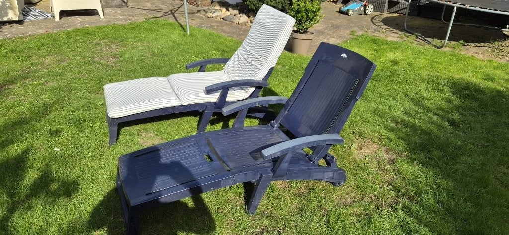 Hartman ligstoelen tuinstoelen met kussens, Tuin en Terras, Ophalen, Gebruikt, Kunststof, Inklapbaar