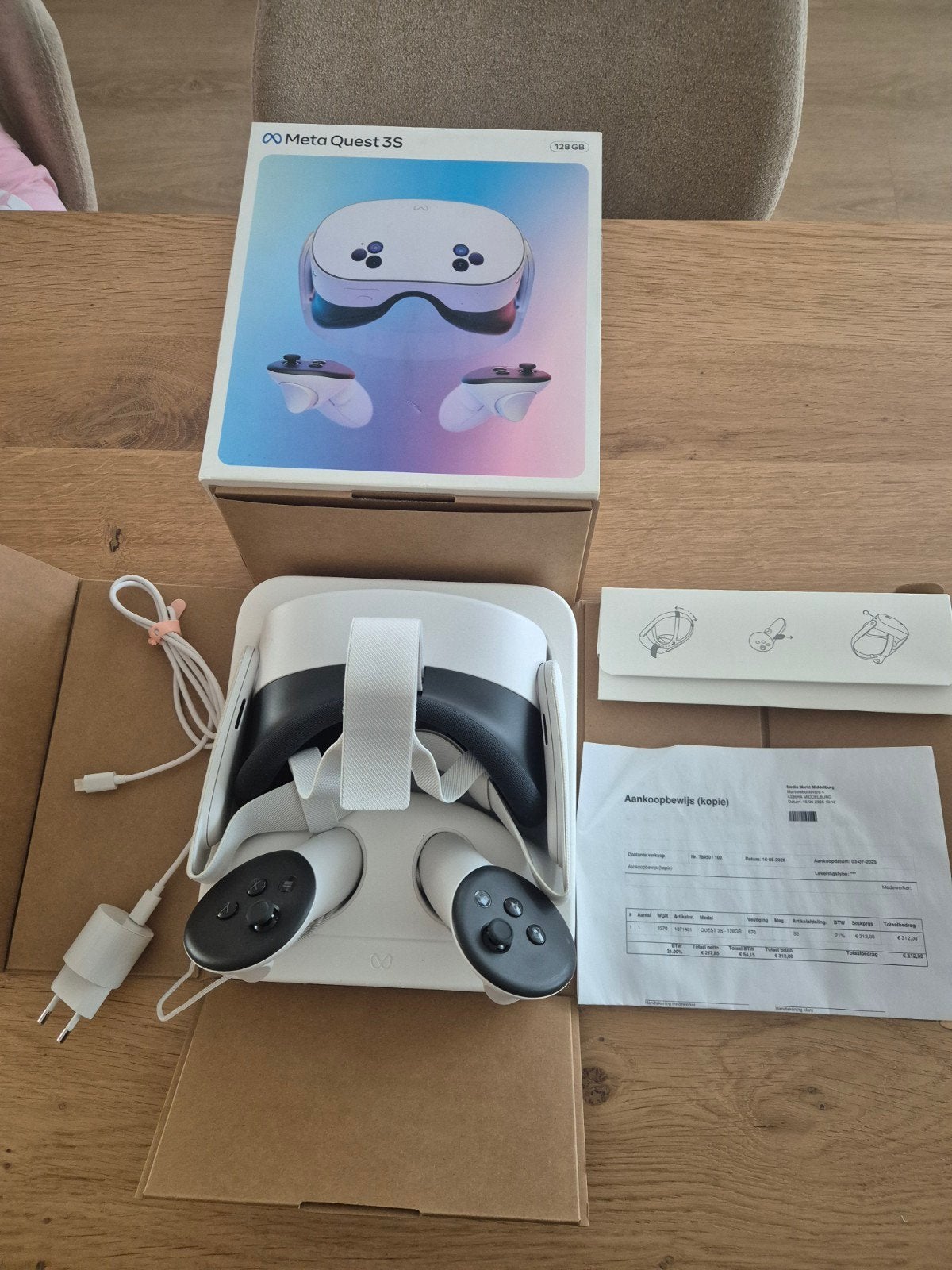 Meta Quest 3S VR bril 128 GB + Batman Arkham Shadow, Spelcomputers en Games, Virtual Reality, Zo goed als nieuw, Overige platformen
