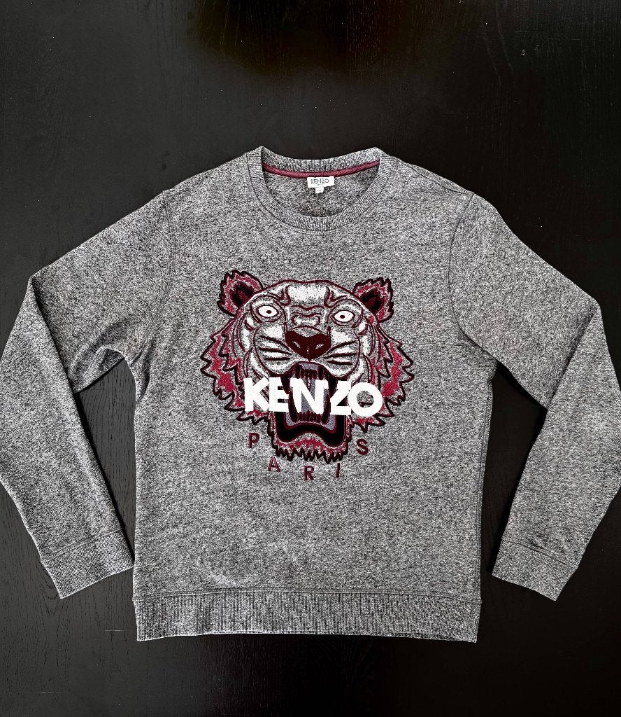 Kenzo Paris Embroidered Tiger Sweatshirt, Kleding | Heren, Truien en Vesten, Ophalen of Verzenden, Zo goed als nieuw, Grijs, Kenzo