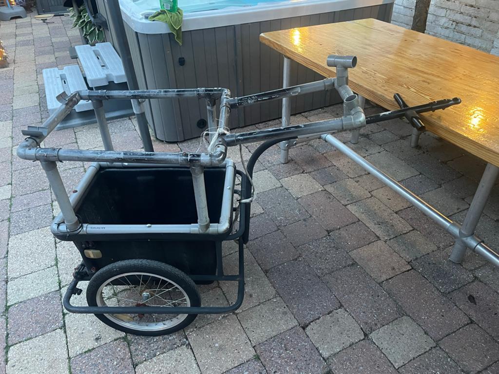 Viskar of folderkar met trekhaak voor fiets, Ophalen, Gebruikt, Opvouwbaar, 80 kg of meer