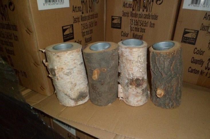 PARTIJ HOUTEN WAXINELICHTHOUDER GROOT ASSORTI, ., Nieuw, Ophalen of Verzenden, .