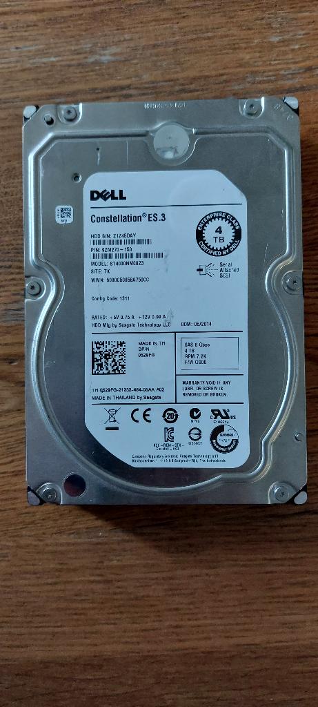 SAS 4TB 3.5" Seagate Constellation, Computers en Software, Harde schijven, Gebruikt, Server, Intern, HDD, SAS, Ophalen of Verzenden