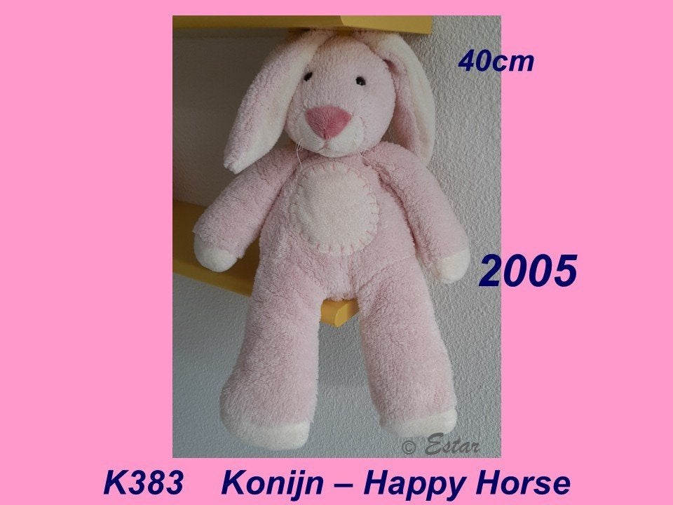 K383 Konijn – Happy Horse : roze konijntje (40cm), Ophalen, Zo goed als nieuw, Konijn, Happy Horse