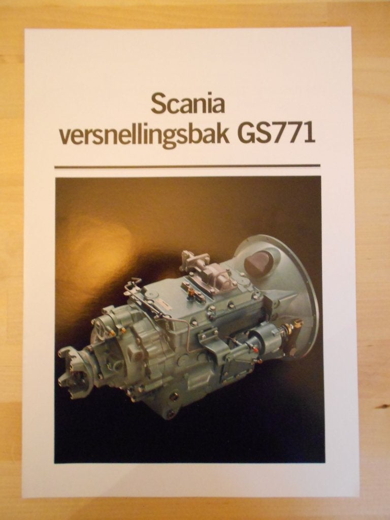 Scania GS771 Versnellingsbak Brochure 1985 – 142 112 82, Ophalen of Verzenden, Zo goed als nieuw, Overige merken, Scania