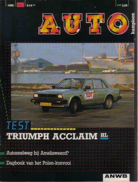 Autokampioen 1 1982 : Fiat Ritmo 125TC - Triumph Acclaim HL, Ophalen of Verzenden, Gelezen, Algemeen