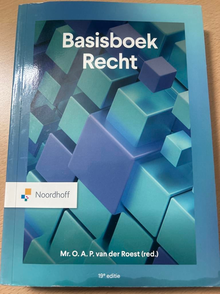 Basisboek Recht 19e editie - Mr. O.A.P. van der Roest, Ophalen of Verzenden, Gamma, Nieuw, HBO