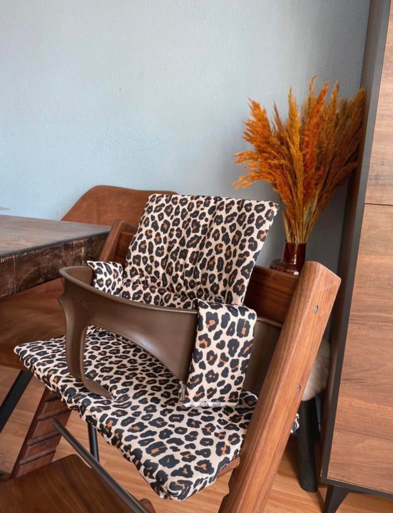 Luipaard kussenset voor kinderstoel stokke tripp trapp, Ophalen of Verzenden, Nieuw
