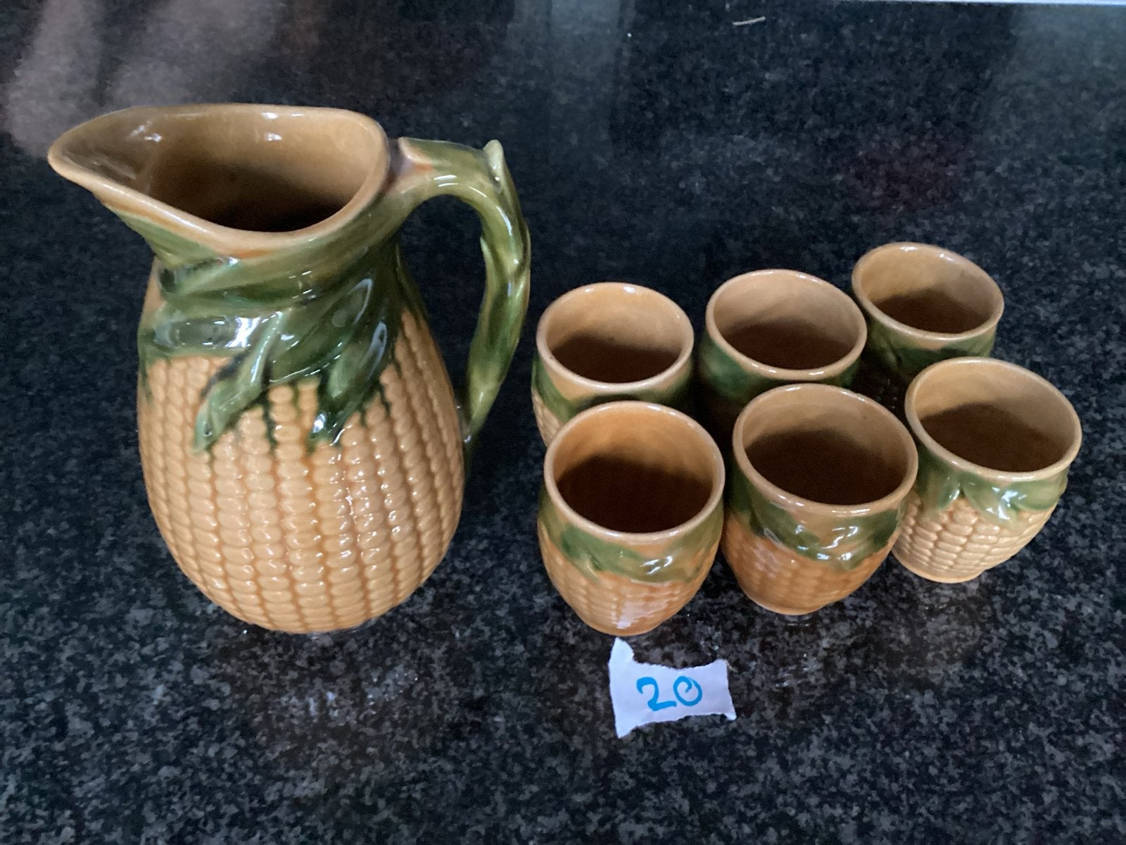 Vintage Maïskolf Kan en Bekers Set, Ophalen of Verzenden