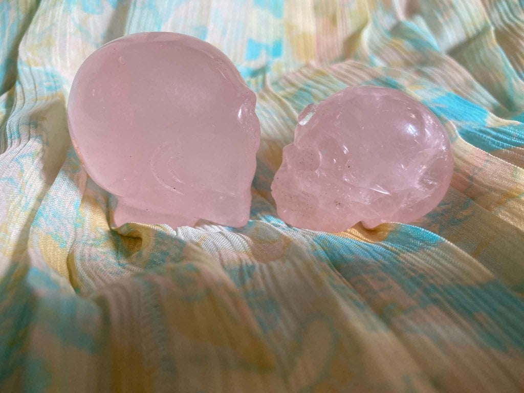 Kristallen Schedel Starbeing Sterwezen Alien van Rozenkwarts, Ophalen of Verzenden, Mineraal