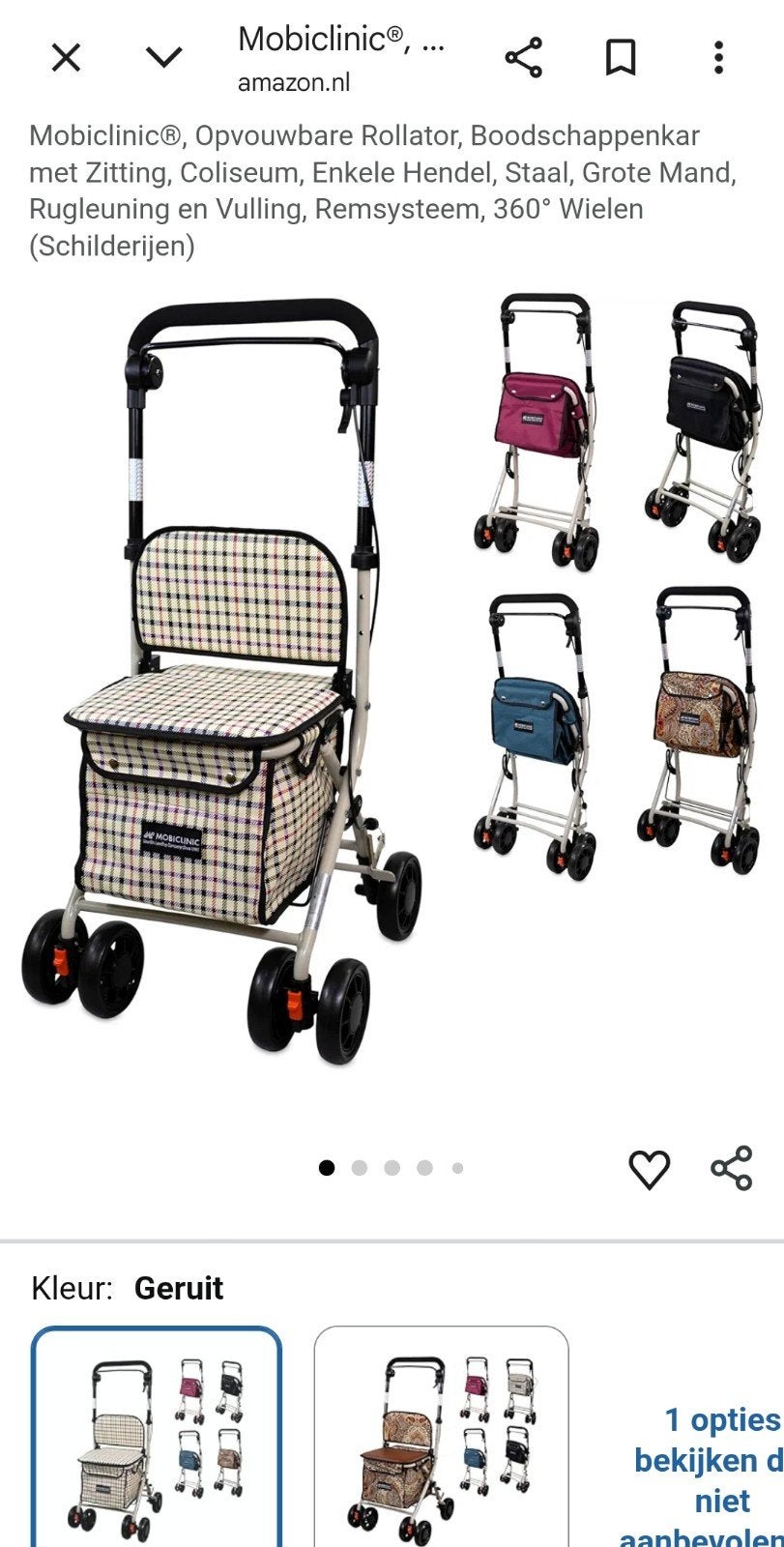 te koop boodschappen trolley met zitfunctie, Ophalen, Zo goed als nieuw