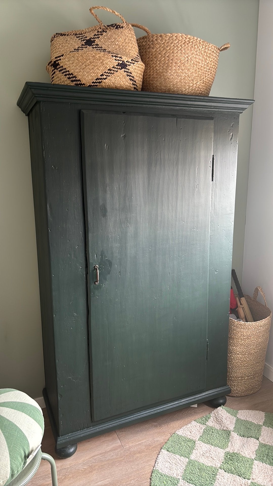 Brocante linnenkast kast, Ophalen, 50 tot 100 cm, Zo goed als nieuw, 150 tot 200 cm