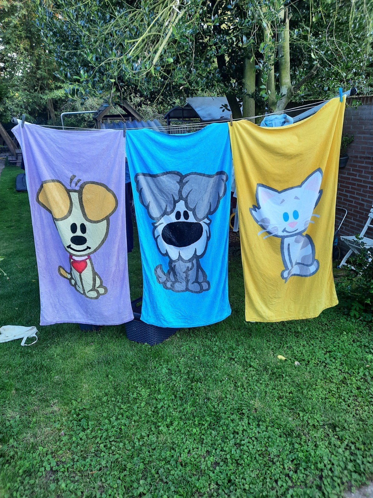 Te koop Woezel, Pip en Buurpoes badhanddoeken, Ophalen of Verzenden, Zo goed als nieuw