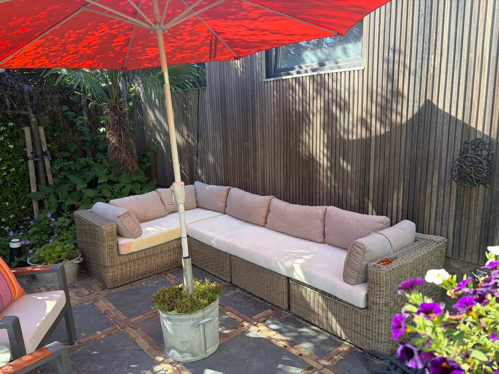 Comfortabele Wicker Loungeset met Kussens, Ophalen, Gebruikt, Meer dan 8 zitplaatsen, Loungeset