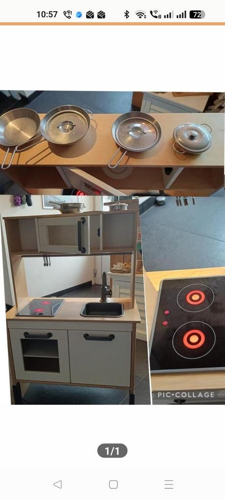 IKEA Duktig Speelkeuken met pannen en accessoires, Ophalen of Verzenden, Zo goed als nieuw, Hout, Speelkeuken