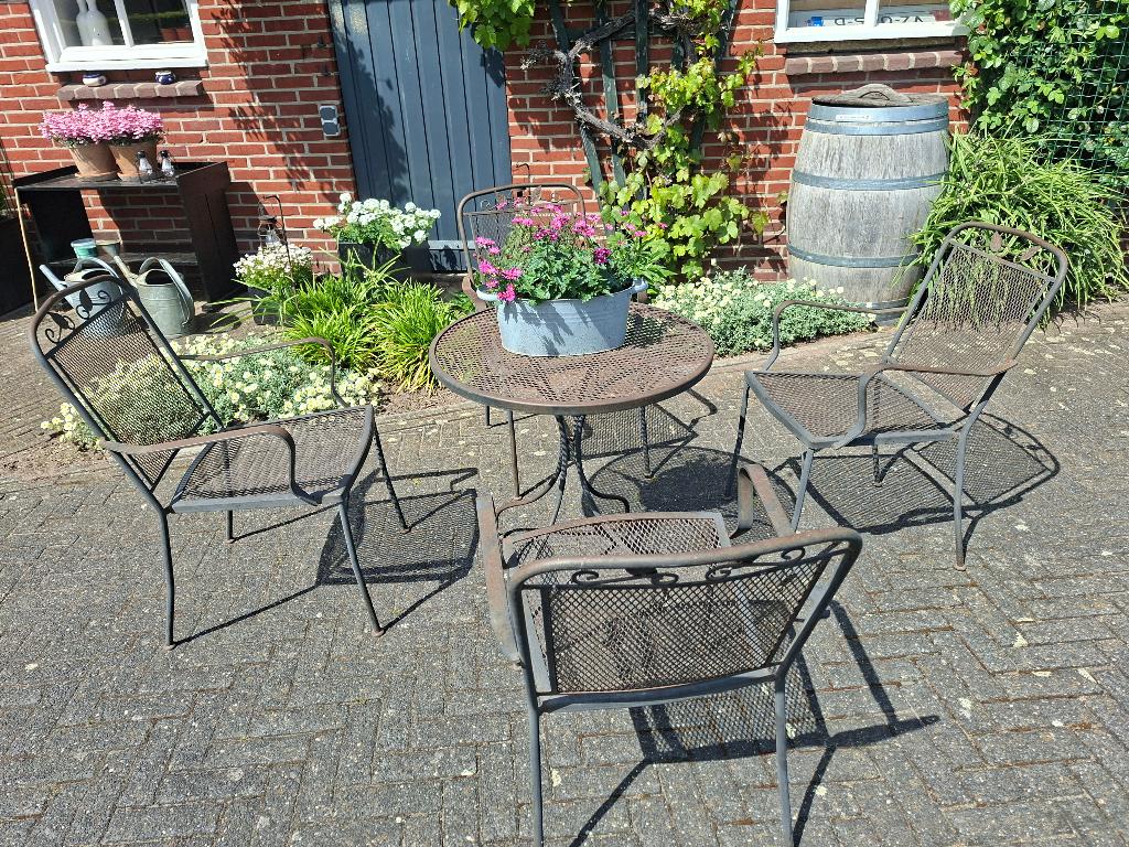 gietijzeren tuinset, Tuin en Terras, Tuinsets en Loungesets, Ophalen, Gebruikt, Tuinset, Overige materialen