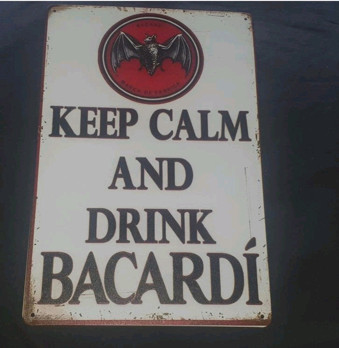 Bacardi 'Keep Calm and Drink Bacardi' metalen bord, Ophalen of Verzenden, Nieuw