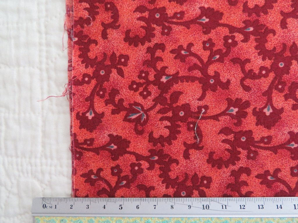 Strook mooie rode quiltstof, Ophalen of Verzenden, Zo goed als nieuw, 30 tot 120 cm, Katoen