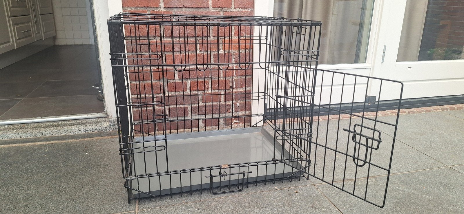 stevige honden bench zwart, Dieren en Toebehoren, Ophalen, Gebruikt