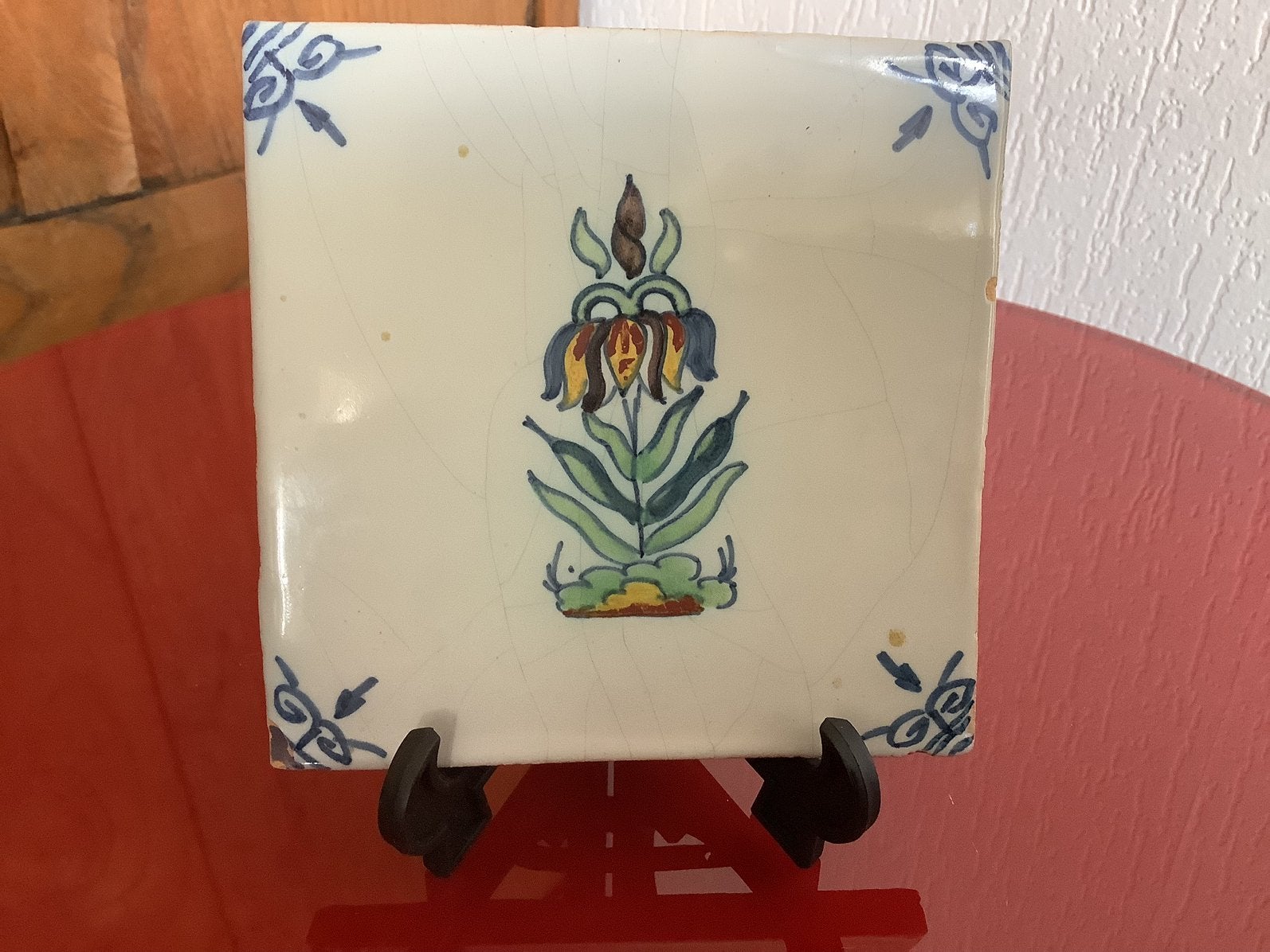 In mooie staat Antiek tegeltje 12-12 cm, Antiek en Kunst, Antiek | Wandborden en Tegels, Ophalen of Verzenden