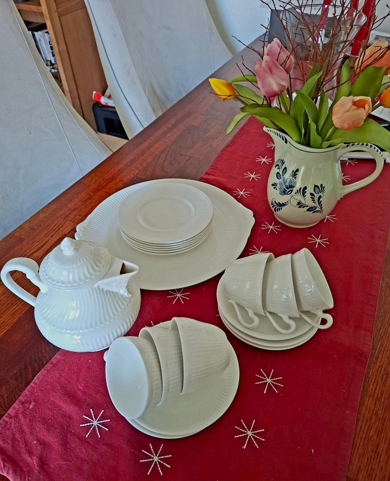 Theeservies Villeroy en Boch  6 delig porselein, Ophalen, Villeroy & Boch, Zo goed als nieuw, Overige stijlen