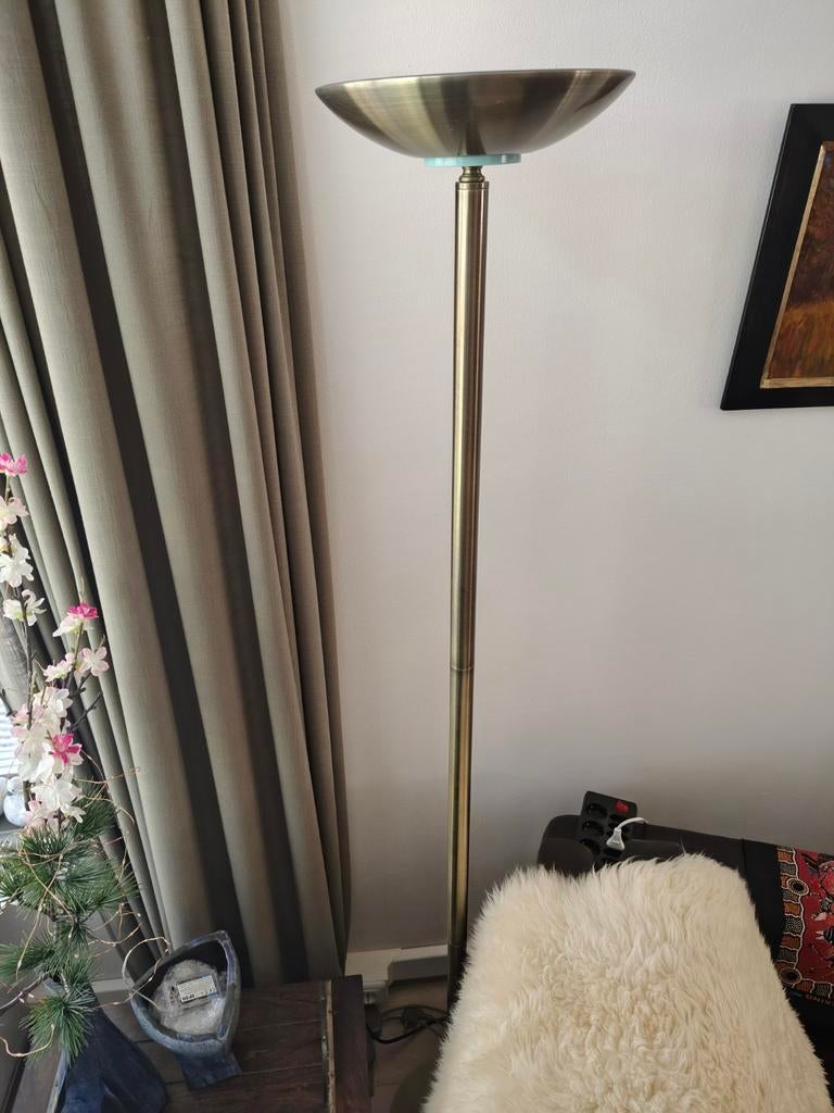 Stijlvolle bronzen vloerlamp, staande lamp, Ophalen, Gebruikt, Klassiek, Metaal