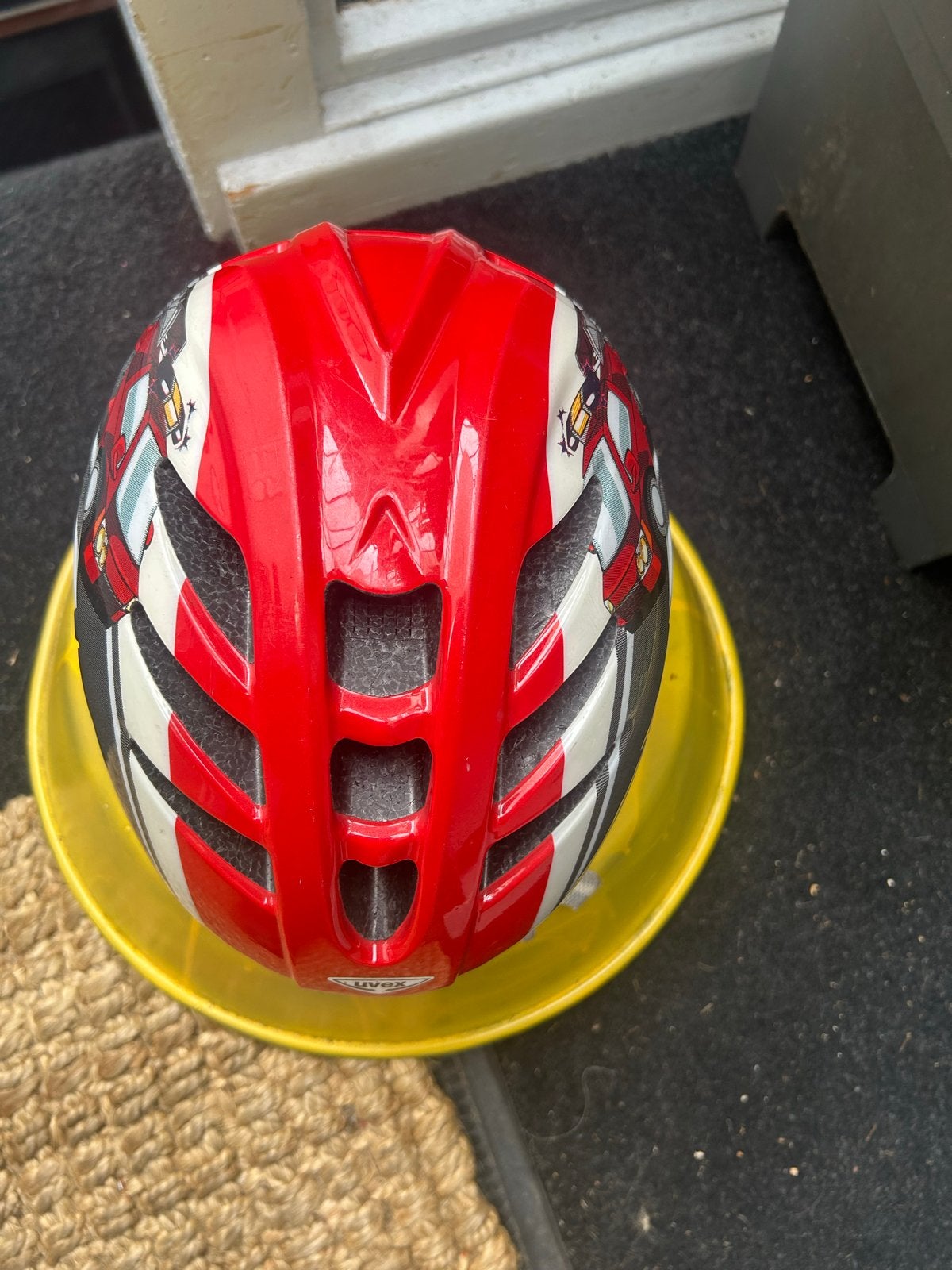 Kinder fietshelm brandweer - Made in Germany, Ophalen of Verzenden, Gebruikt, Overige maten, Jongen