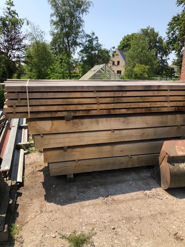Eiken houten balken, Doe-het-zelf en Verbouw, Hout en Planken, Nieuw, Balk, Eiken, Minder dan 200 cm, 50 mm of meer, Ophalen