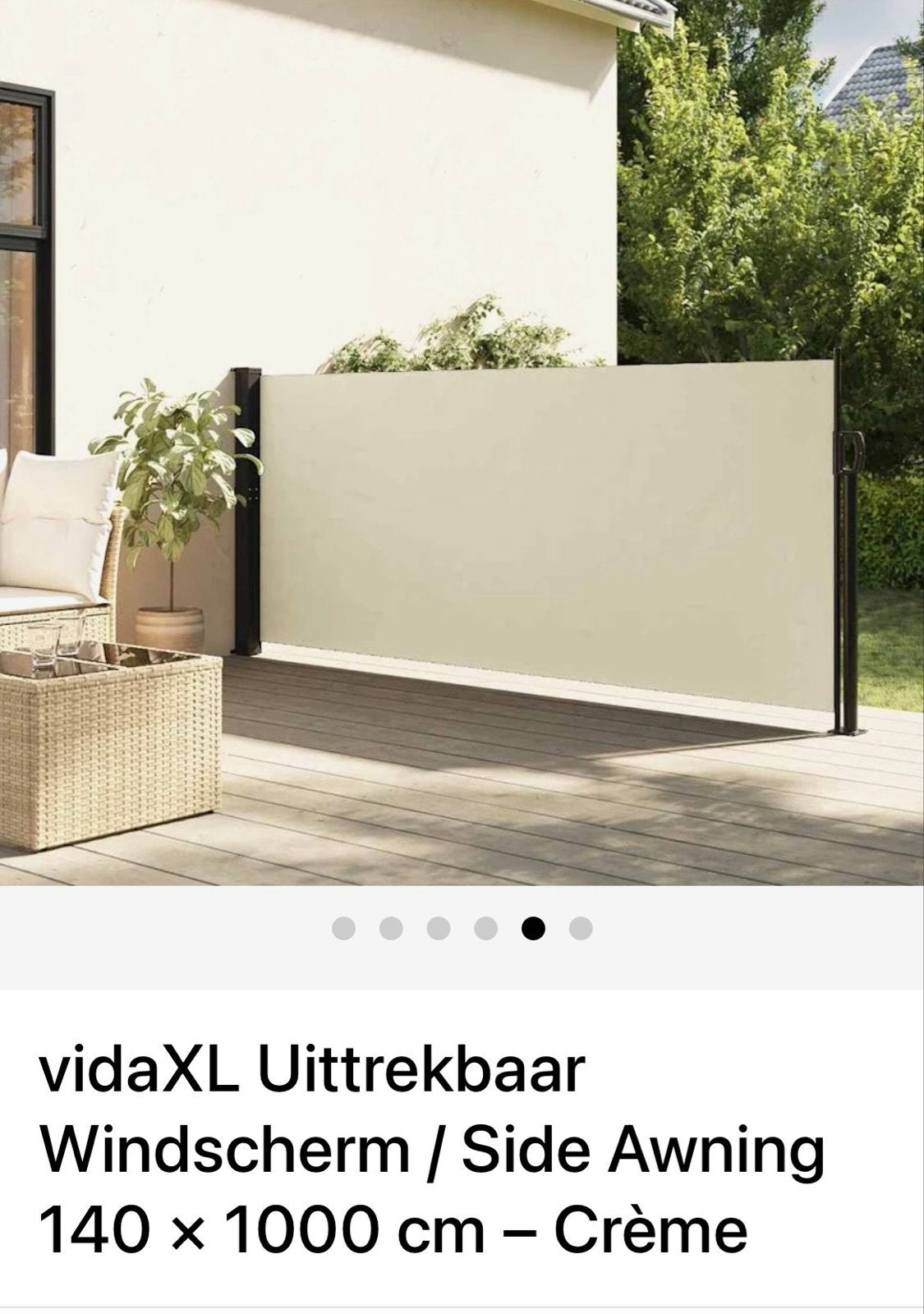 Nieuw vidaXL rolscherm 140x1000cm - windscherm/privacy, Ophalen, 1 tot 2 meter, 3 tot 6 meter, Nieuw