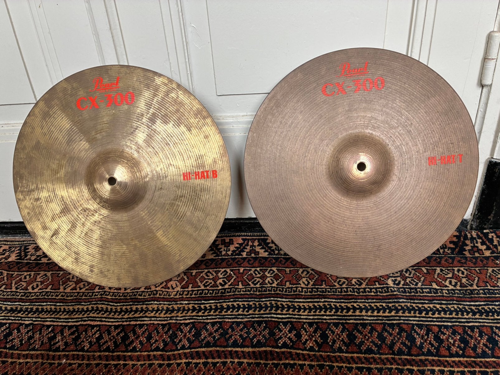 Vintage Pearl CX-300 14” Hi-Hat Bekkens, t/b: 777en 937 gram, Muziek en Instrumenten, Pearl, Overige soorten, Ophalen of Verzenden