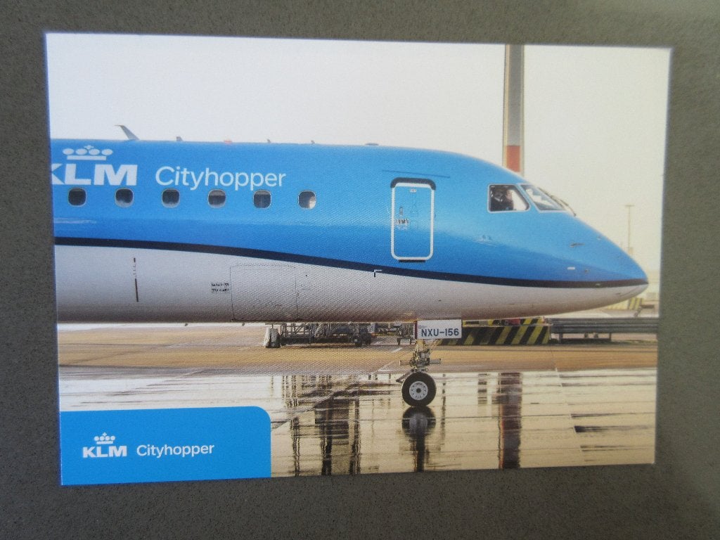 ANSICHTKAART KLM, CITYHOPPER, ONGELOPEN, Verzamelen, Luchtvaart en Vliegtuigspotten, Verzenden, Nieuw, Kaart, Foto of Prent