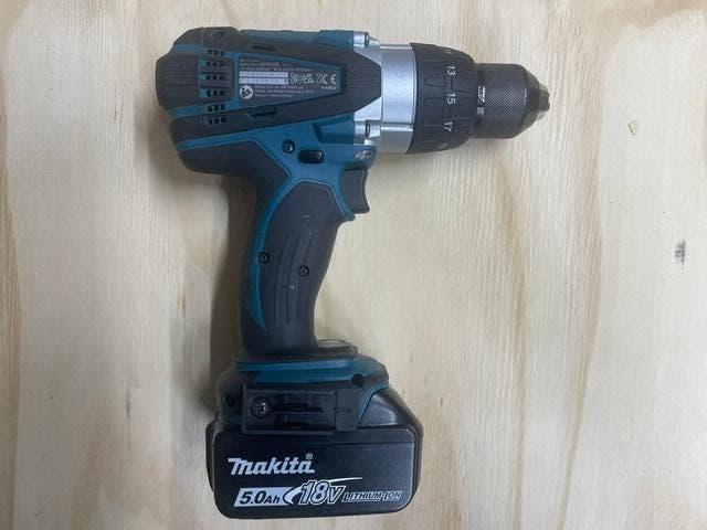 Makita DHP 458 Klop/Schroef/Boormachine 18 Volt, Ophalen of Verzenden, Zo goed als nieuw, Boor- en Schroefmachine, Variabele snelheid