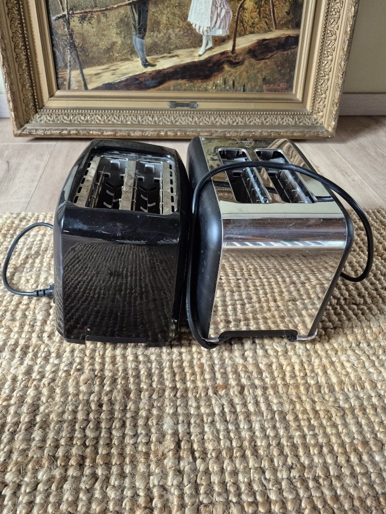 2 broodroosters - zwart en chroom, Ophalen, Gebruikt