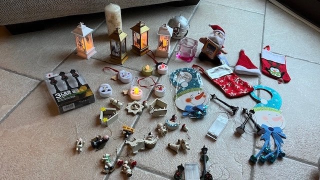 Kerst spulletjes, kaarsen, lampjes, kerstboom accessoires, k, Ophalen of Verzenden, Gebruikt