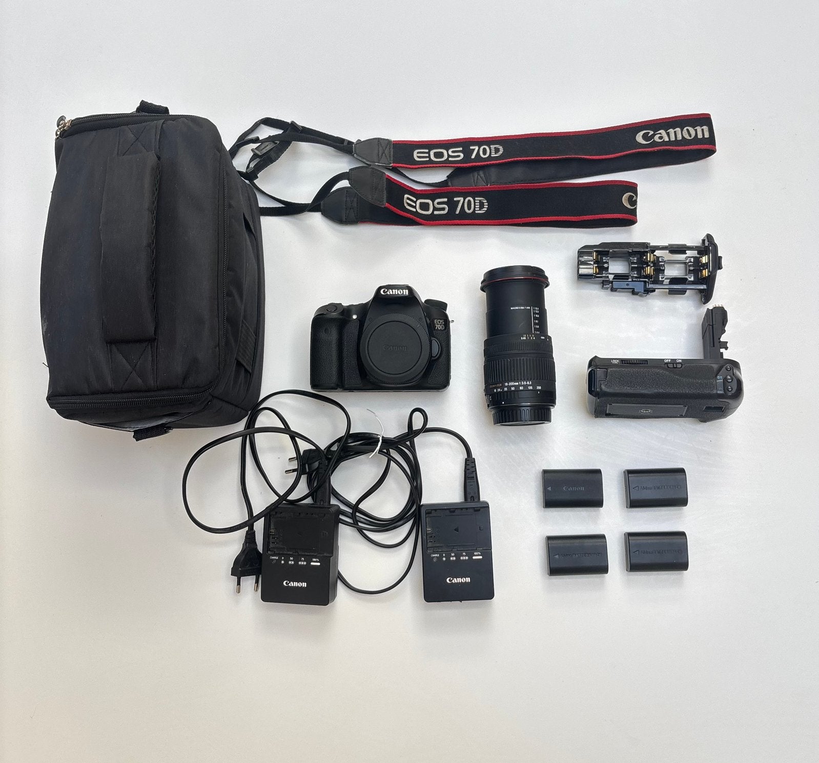 Canon EOS 70D + Sigma 18-200 + Complete Set, Ophalen of Verzenden, Zo goed als nieuw
