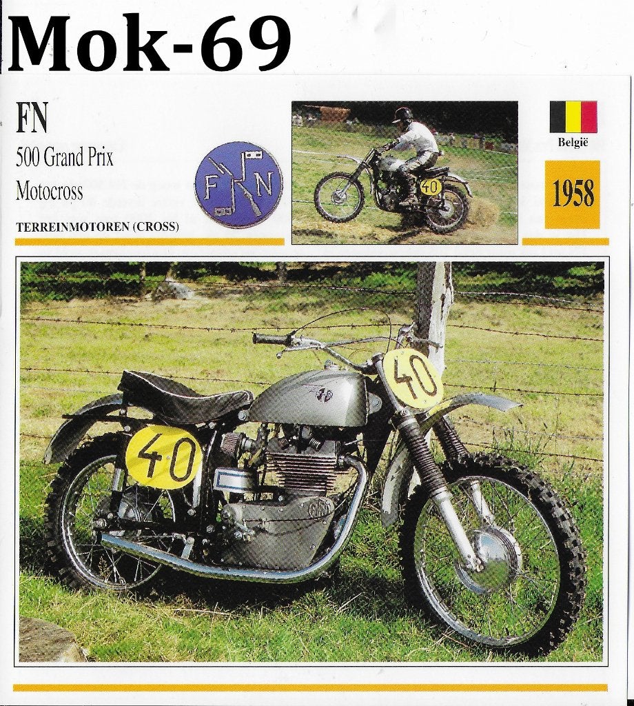 Mok69 motorkaart fn 500grand prix ( 1958 ), Ophalen of Verzenden, Zo goed als nieuw, Auto's