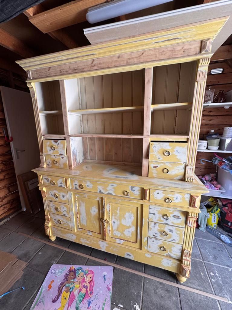 Gele vintage buffetkast/dressoir - opknapper, Ophalen