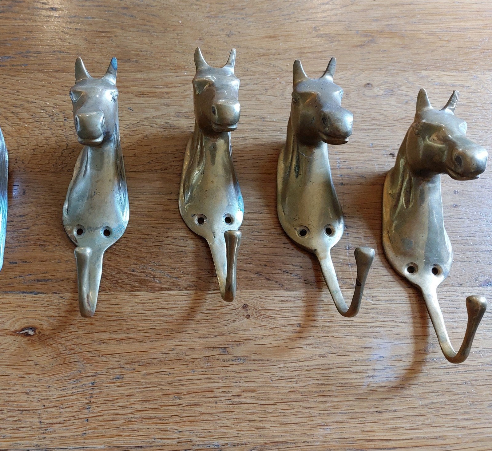 koperen paarden kapstok haakjes, Ophalen, Paard, Beeldje of Figuurtje