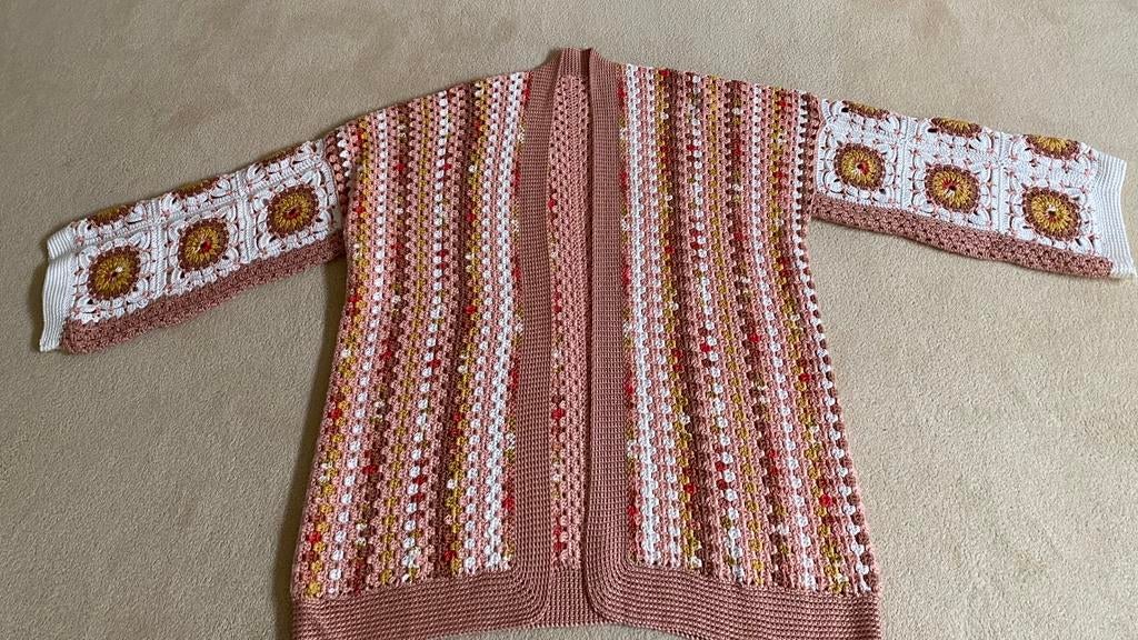 Handgemaakt gehaakt glanskatoenen vest  NIEUW, Ophalen of Verzenden, Nieuw, Maat 42/44 (L), Roze