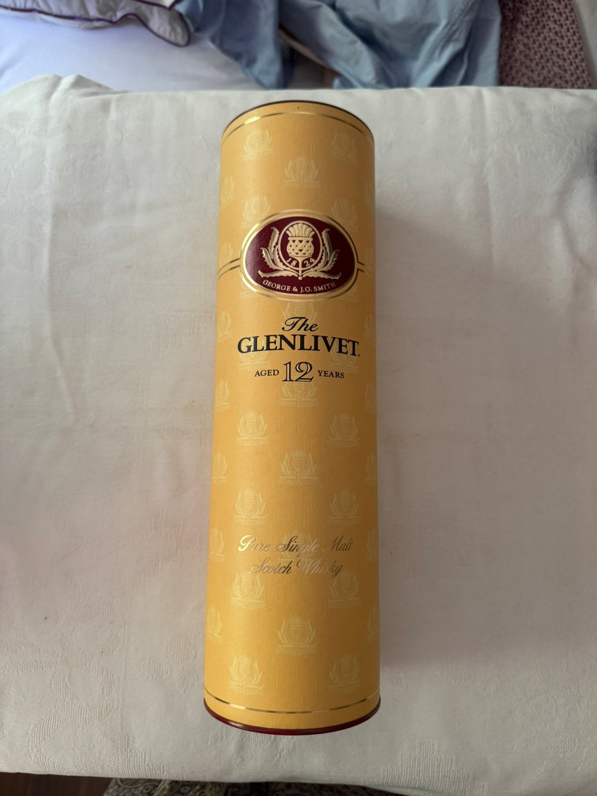 The Glenlivet 12 Years 1L whisky koker / verpakking, Ophalen of Verzenden, Zo goed als nieuw, Overige