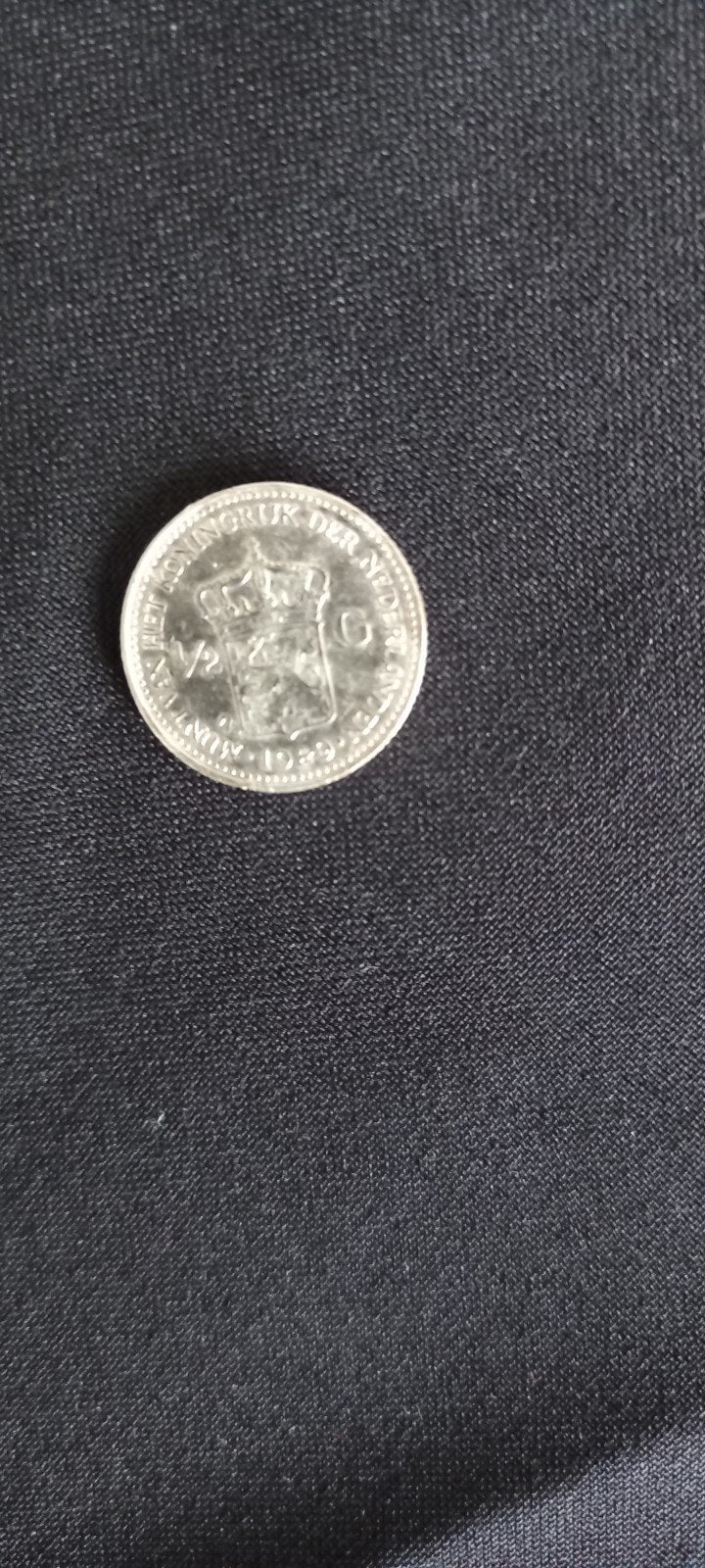 Zilveren 1/2 guldenmunt Koningin Wilhelmina 1929 1929, Zilver, Ophalen of Verzenden, 10 cent, Koningin Wilhelmina