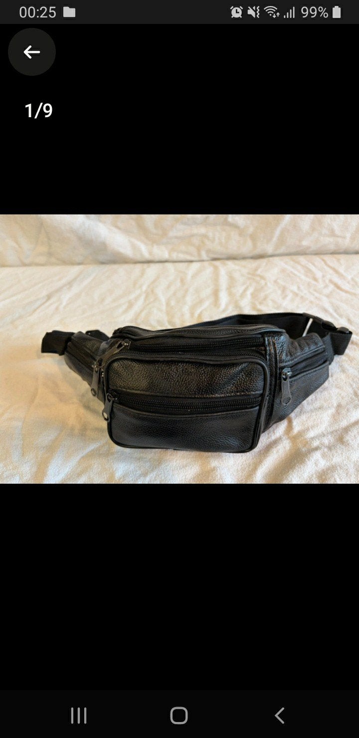 Te koop.    zwarte heuptas met 7 vakken,pu leer, Ophalen, Nieuw, Zwart, Overige typen