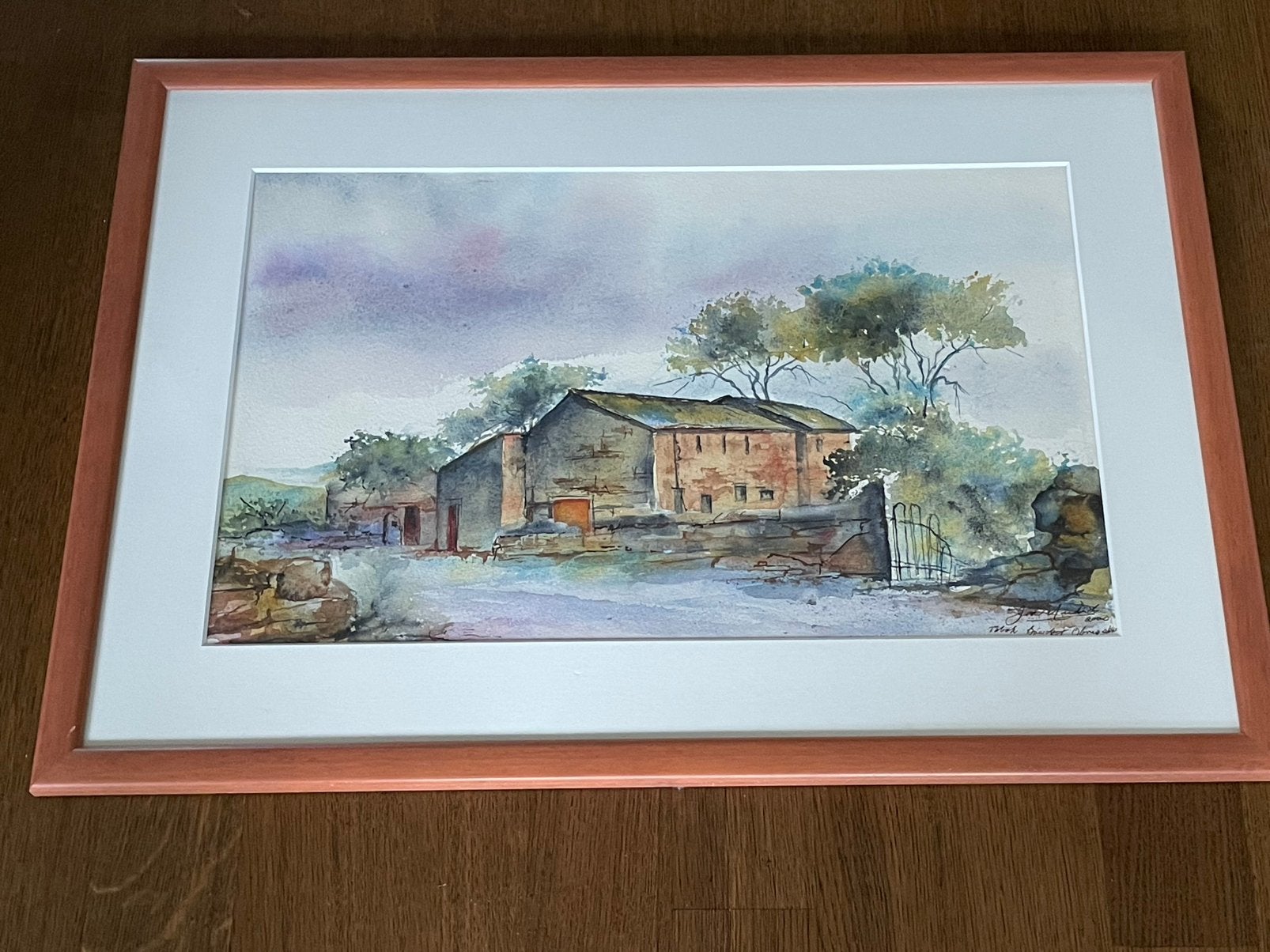 Te koop tekening Italiaans landschap afm 45x 63 cm, Huis en Inrichting, Woonaccessoires | Schilderijen, Tekeningen en Foto's, Ophalen of Verzenden