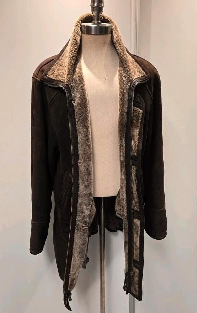 Heren lammy coat parka - maat XL - lamsleer lamsvacht, Ophalen of Verzenden, Zo goed als nieuw, Maat 56/58 (XL), Bruin