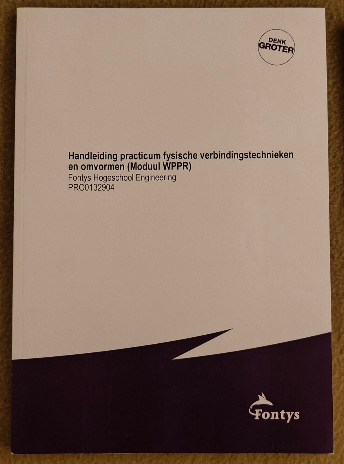 Fontys Werktuigbouwkunde 1e jaar werkboeken (MR & CAD), Ophalen, HBO, Beta, Fontys