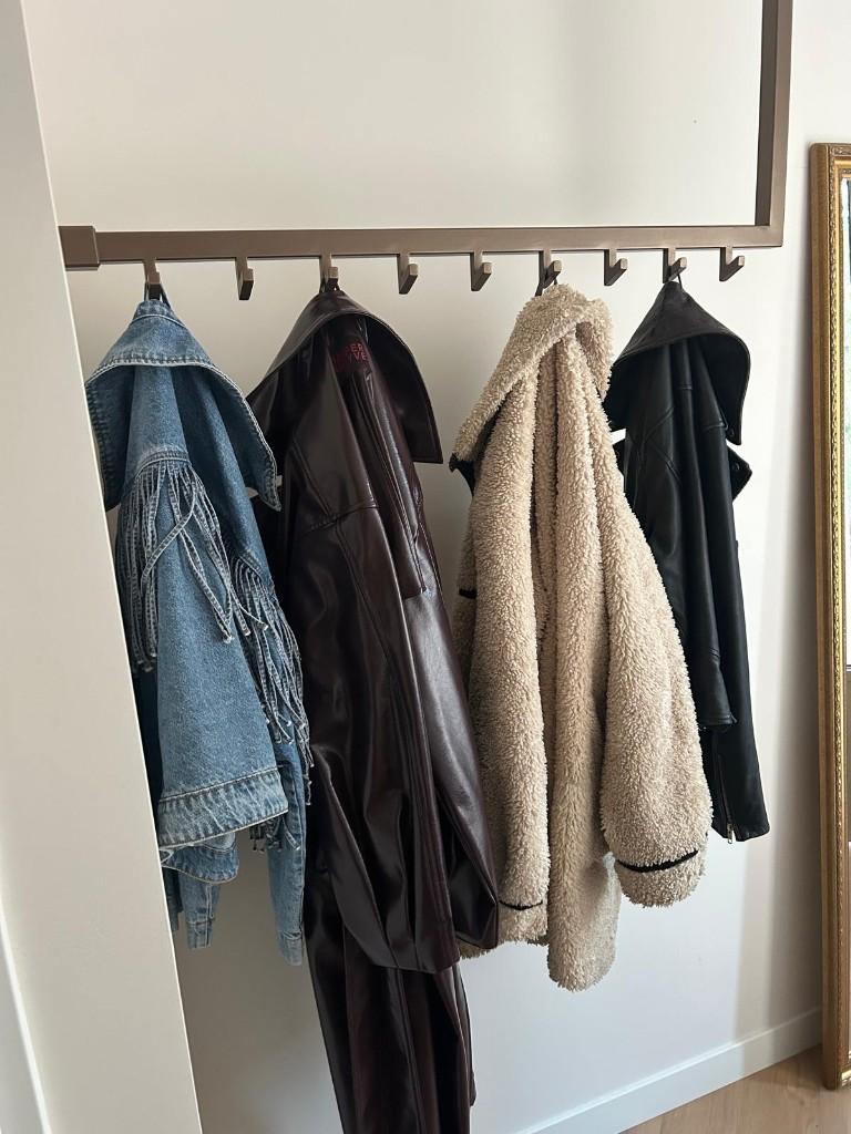 Kapstok L-vorm 'Square L' - 100 (l) x 90 (h) - Brons - RVS, Huis en Inrichting, Woonaccessoires | Kapstokken, Zo goed als nieuw