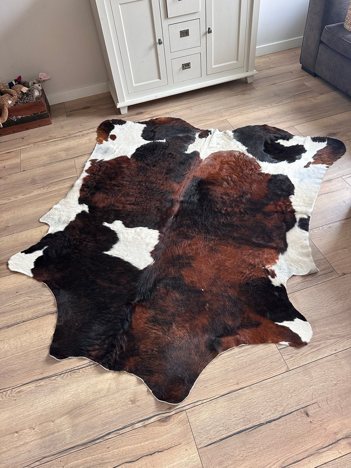 Prachtige Koeienhuid 200 cm lang- Bruin, Zwart, Wit, Ophalen, Bruin, 150 tot 200 cm, Zo goed als nieuw